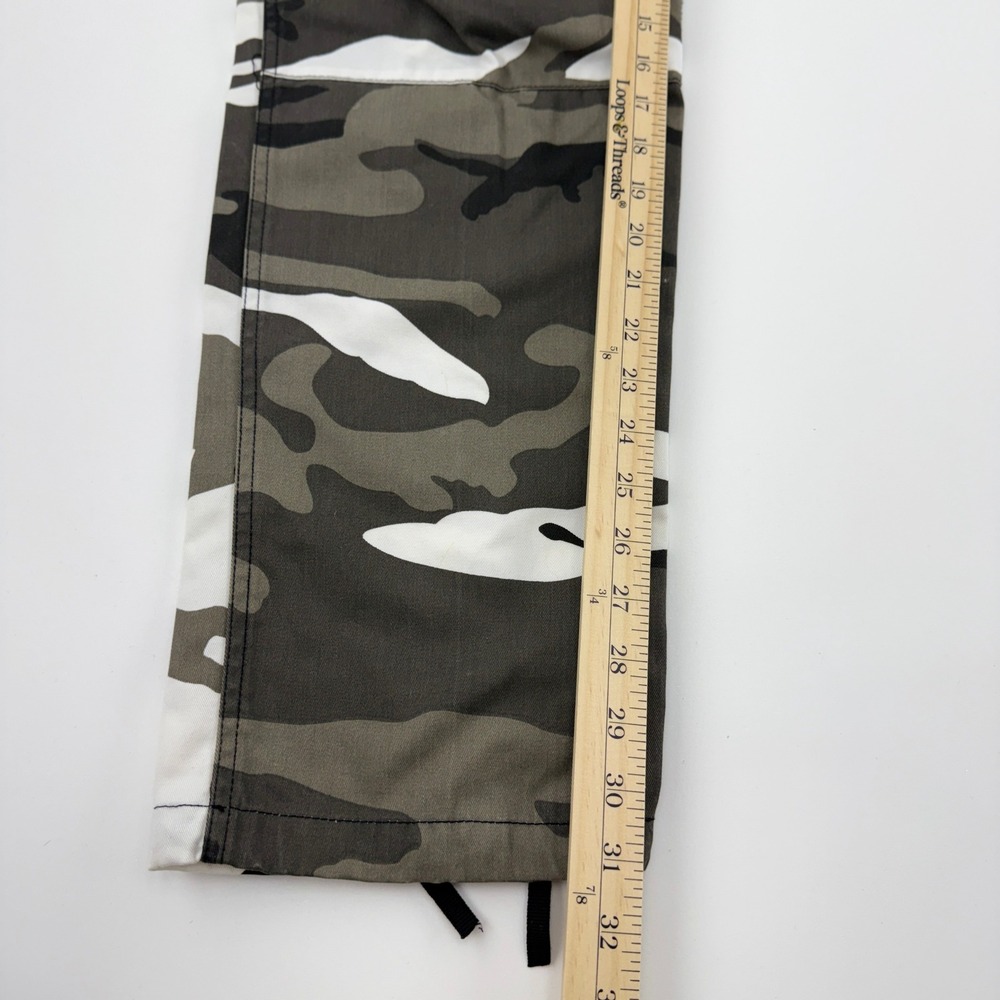 Urban Camo Cargo Pants Grey White Black High Waisted / BDU/ Y2K/Baggy SM Regular - Picture 9 of 11